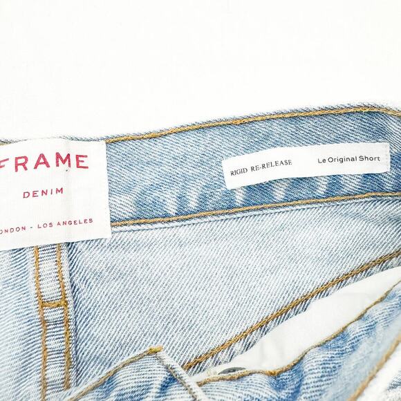 Frame Rigid Re-Release Le Original Short Button Fly Lt Wash Denim Jeans Size 23 - Picture 3 of 6